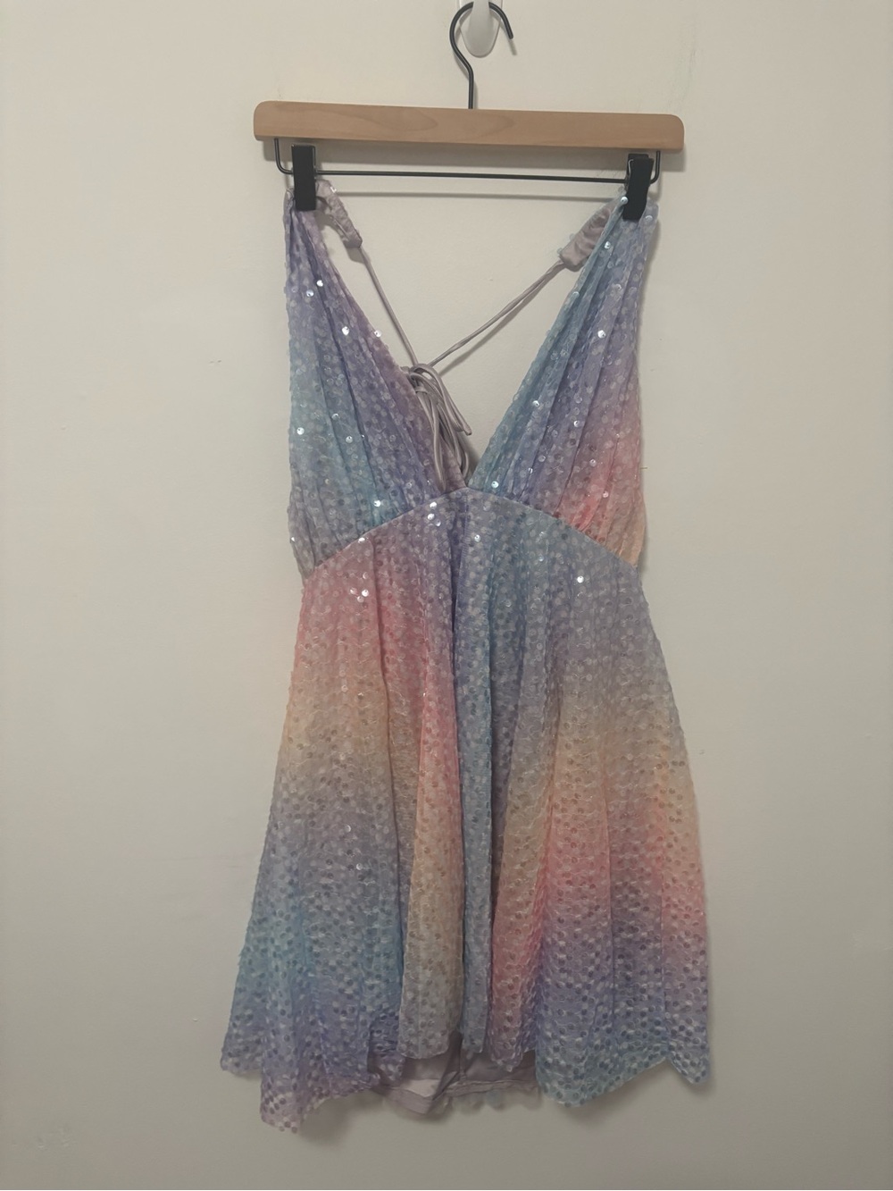 NWT Hello Molly pastel rainbow sequin mini dress - Picture 5 of 9